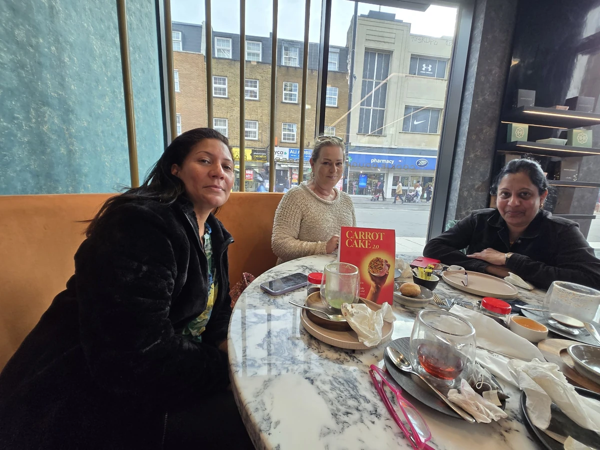 Community gathering in a cafe
